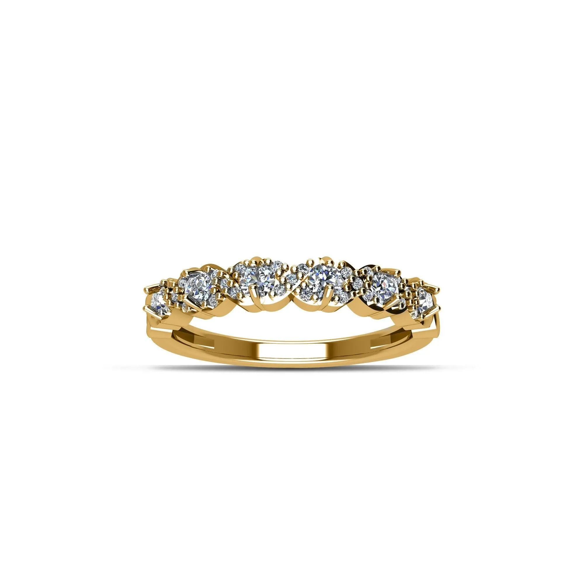 Yellow Gold Plated Cubic Zirconia Fashion Stackable Ring in Sterling Silver