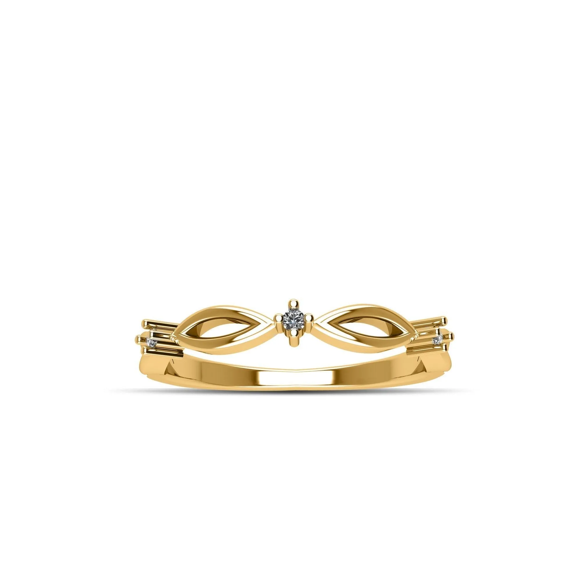 Yellow Gold Plated Cubic Zirconia Fashion Stackable Ring in Sterling Silver