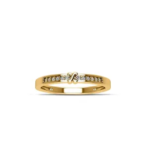 Yellow Gold Plated Cubic Zirconia Fashion Stackable Ring in Sterling Silver