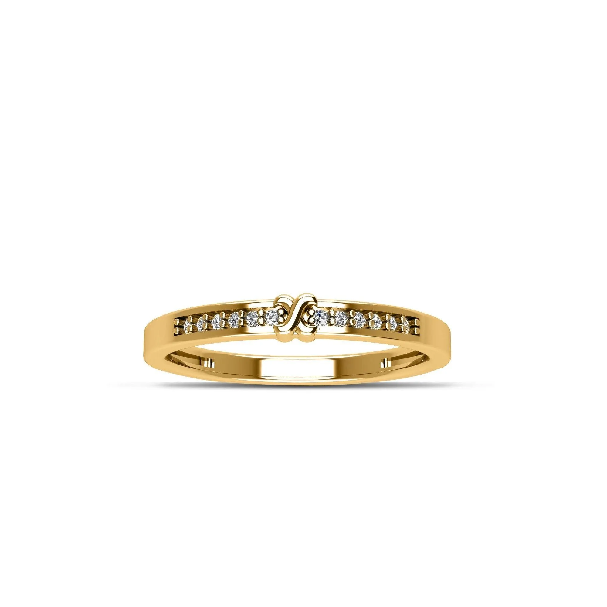 Yellow Gold Plated Cubic Zirconia Fashion Stackable Ring in Sterling Silver
